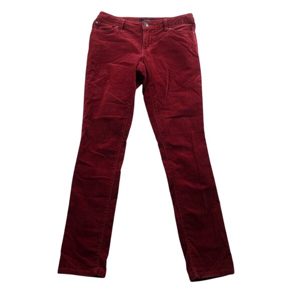 Jessica Simpson Womens Forever Skinny Pants Size 28 Corduroy Slim Straight Red - Picture 1 of 16